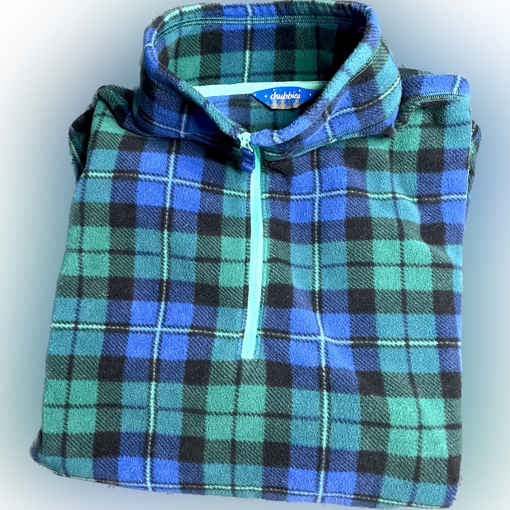 Chubbies Men’s Medium 1/4 Zip Plaid Fleece
